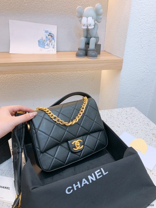 Chanel 22P Mini Square Flap Bag Black