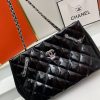 Chanel Black Quilted Patent Leather Shopping Tote