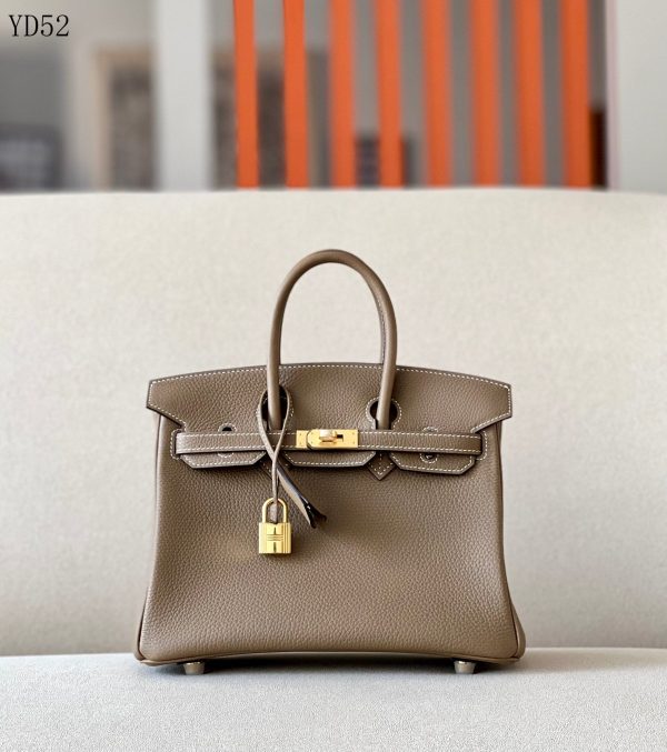 H BIRKIN 25 TOGO ETOUPE LEATHER GOLD HARDWARE 25CM