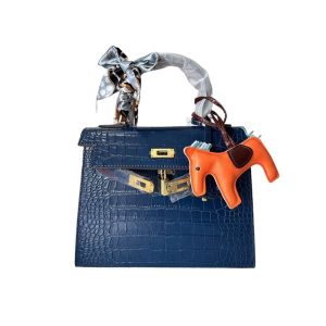 H KELLY 25 RETOURNE BLUE DE MALTE MATT ALLIGATOR 25CM