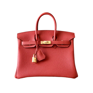 H BIRKIN TOGO 25 RED LEATHER GOLD HARDWARE 25CM