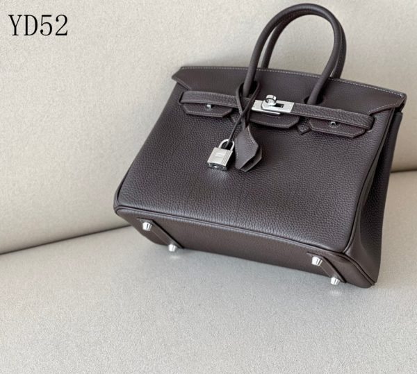 H BIRKIN 25 TOGO BROWN LEATHER SILVER HARDWARE 25CM